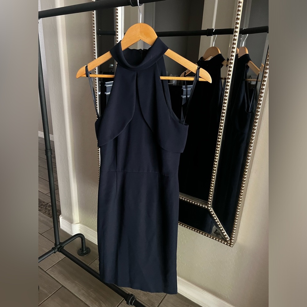 Antonio Melani: High Neck Fitted Cocktail Dress